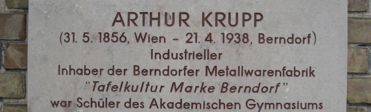 Ehrentafel für Arthur Krupp