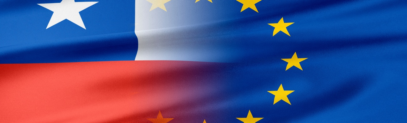 Flagge von Chile und der EU