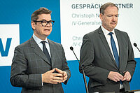 IV-Generalsekretär Christoph Neumayer und IV-Chefökonom Christian Helmenstein