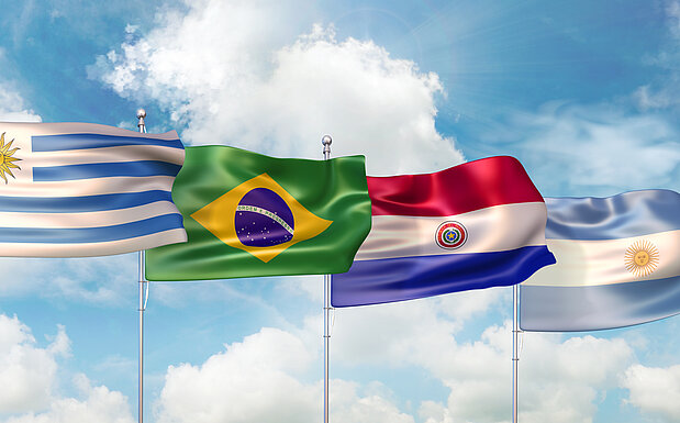 Nationalflaggen der Mercosur-Staaten